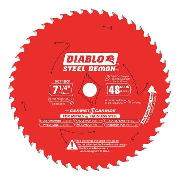 Diablo 7-1/4" 48-Tooth Circular Saw Blade for Stainless Steel and Metal Cutting - Image 1