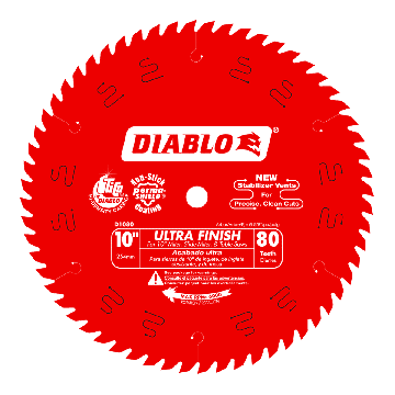Diablo 10" x 80-Teeth Ultra Finish Saw Blade for Wood