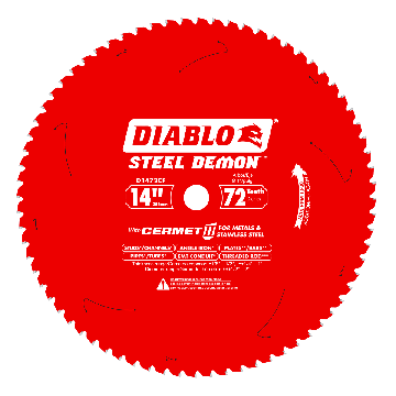 Diablo 14" x 72-Teeth Steel Demon™ Cermet II Saw Blade for Medium Metal - Image 1