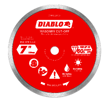 Diablo 7" Diamond Continuous Rim Masonry Cut-Off Disc