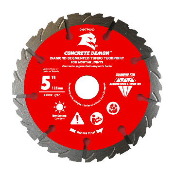 Diablo 5" Concrete Demon Diamond Segmented Turbo Tuckpoint Blade for Mortar Joints - Image 1