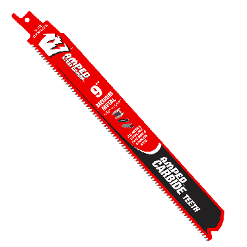 Diablo 9" 10TPI AMPED Steel Demon Carbide Teeth Reciprocating Saw Blade for Medium Metal