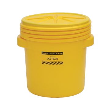 Eagle Manufacturing 1652 High Density Polyethylene 20 Gallon Lab Pack with Plastic Lever-Lock - Yellow