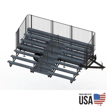 Granite Industries 90836 Fold-N-Tow Portable Bleachers - 72 Seat Capacity