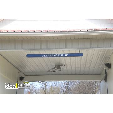 Ideal Shield Overhead Hanging 5-1/4" Diameter Custom Lettering Clearance Bars - 78"L