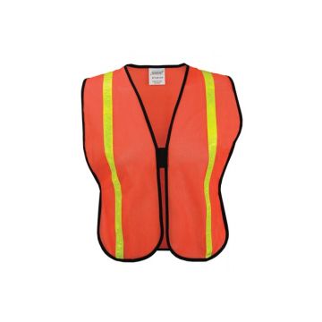 IronWear 1215 Orange Economy Polyester Mesh Vest with 1" Reflective Tape - Pack of 5