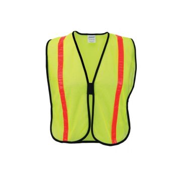 IronWear 1216 Yellow/Lime Economy Polyester Mesh Vest with 1" Reflective Tape - Pack of 5