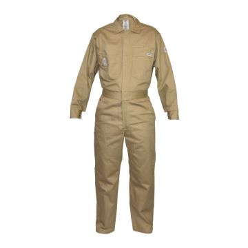 IronWear 6500 Khaki Flame Resistant 9 oz. Cotton Coveralls - Case of 10
