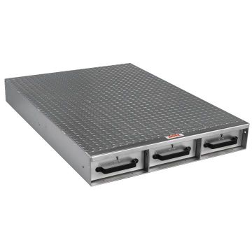 Jobox 1403980 3 Drawer Long Floor Heavy-Duty Aluminum Drawer Storage 36"W x 6"H x 50"L