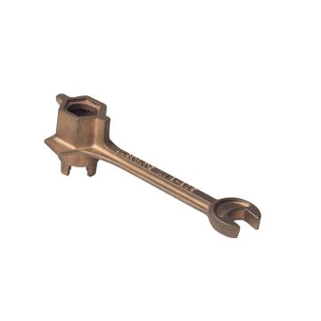 Justrite 08805 Brass Alloy Drum Bung Wrench - Fits many 2" or 3/4" Bung Nuts