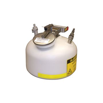 Justrite 12165 Round Quick-Disconnect In-Flow Safety Can - Stainless Steel or Polypropylene Fittings - 2 Gallon