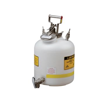 Justrite 12771 Disposal Can with faucet - Quick-Disconnect - Stainless Steel Fittings for 3/8" Tubing - 5 Gallon