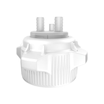 Justrite 12860 83mm Open Top Carboy Cap and Adapter with Two 1/2" Molded-In Hose Barbs and Vent