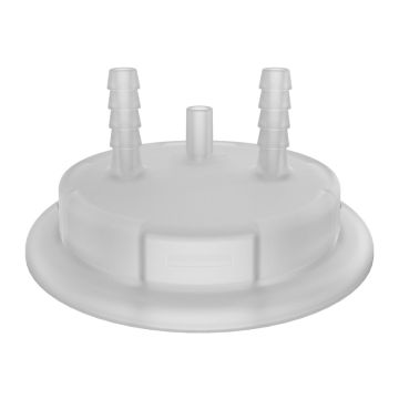 Justrite 12875 83mm Carboy Cap Adapter with Two 1/4" Molded-In Hose Barbs and Vent