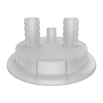 Justrite 12876 83mm Carboy Cap Adapter with Two 1/2" Molded-In Hose Barbs and Vent