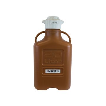 Justrite 12922 20L Amber High Density Polyethylene Carboy with 120 mm Cap