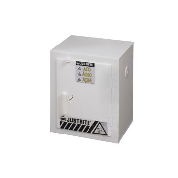 Justrite 24004 Polyethylene Countertop Corrosives/Acid Cabinet Holds Six 2-1/2 Liter Bottles -  1 Door