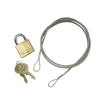 Justrite 268505JR Anchoring Cable Kit with Padlock for Smokers's Cease-Fire® Cigarette Butt Receptacle