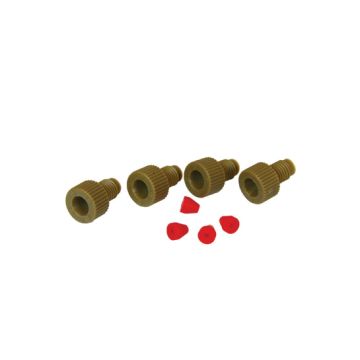 Justrite 28174 Replacement 1/16" OD Tube Fittings with PCTFE Ferrules for HPLC Stainless Steel Manifold - Set of 4