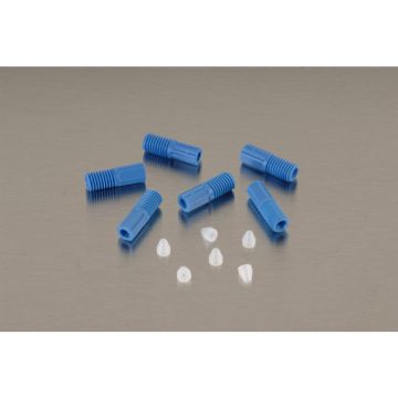 Justrite 28188 1/16" OD Hard-Wall Tubing Compression Fittings  with Ferrules for HPLC Poly Manifold - Pack of 6