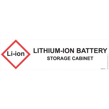 Justrite 29018 Lithium Ion Battery Storage Label For Hazardous Material Safety Cabinets