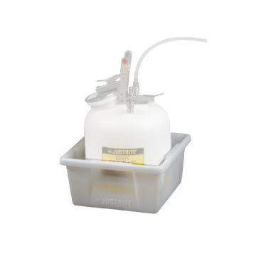 Justrite 84003 Translucent Polyethylene HPLC Can Spill Basin with 5-Gallon Spill Capacity