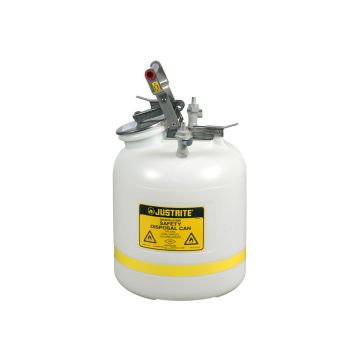 Justrite PP12755 Quick-Disconnect Disposal Safety Can - Polypropylene Fittings for 3/8" Tubing - 5 Gallon