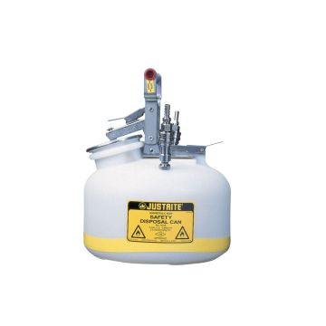 Justrite TF12752 Quick-Disconnect Disposal Safety Can - Stainless Steel Fittings for 3/8" Tubing - 2 Gallon