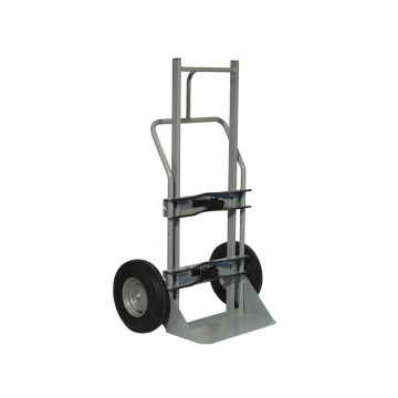 Justrite 35012 Single Cryogenic Cylinder Hand Truck with 10" Flat-Free Wheels