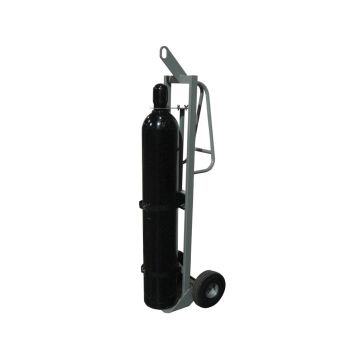 Justrite 35016 Single Cylinder Hand Truck with Hoist Ring and 10.5" Pneumatic Wheels