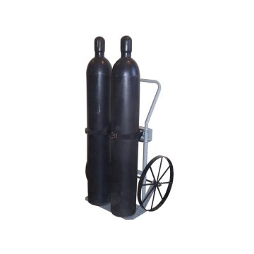 Justrite 35020 Double Cylinder Hand Truck with 20" Steel Wheels
