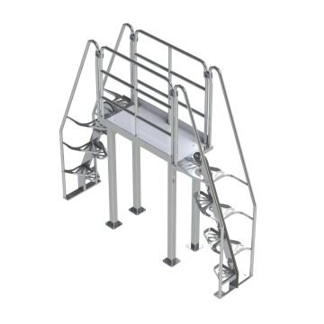 Lapeyre 68° Alternating-Tread Crossover Ladders - Aluminum