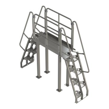 Lapeyre 68° Alternating-Tread Crossover Ladders - Stainless Steel
