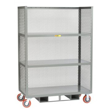 Little Giant Products T3-2448-6PYFP60 Forkliftable Order Picking Truck - 3 Shelves with Flush Deck/Shelves - 24" x 48"