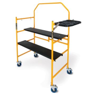 Metaltech I-IMCNT 4' High Jobsite Series Portable Scaffold with Tool Shelf and Safety Rail