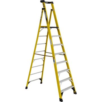 Werner PD7300 Series Type IAA 375lb Rated Fiberglass Podium Stepladders