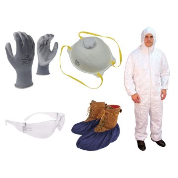 Personal Protective Equipment Kit | Glasses | Gloves | Coveralls | Shoe Covers | Respirator Mask