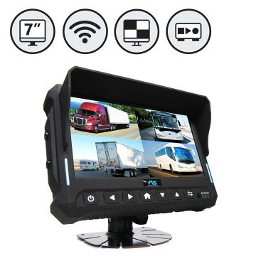 Rear View Safety RVS-424W Wireless 7" Quad View Monitor with Built-in DVR