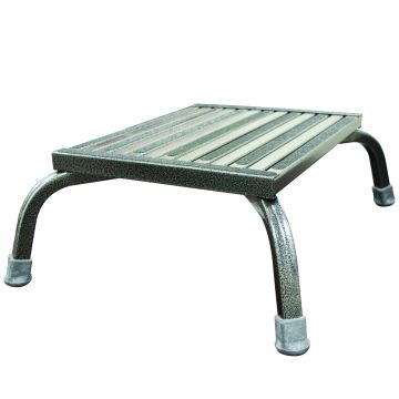 Safety Step MRI-08C-SV MRI Safe Aluminum Safety Step - 8"H - Silver Vein