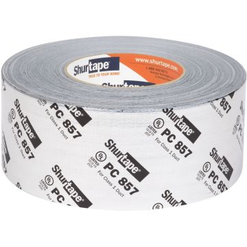 Shurtape 101014 PC 857 UL 181B-FX Listed/Printed Cloth Duct Tape - 72mm W x 55m L - 3.0" Core - Silver Metal Printed - Case of 16