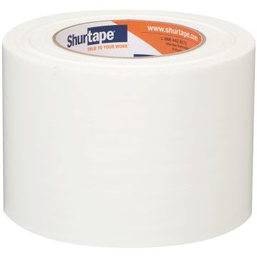 Shurtape 152419 White PE 333 Non-UV-Resistant Polyethylene Tape - 96mm W x 55m L - 3.0" Core - Case of 12