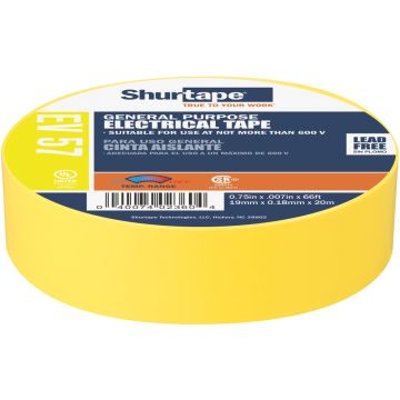 Shurtape 200788 EV 57 General Purpose Grade, UL Listed, Colored Electrical Tape - 3/4