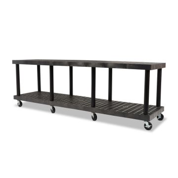 Structural Plastics K9624B 96" x 24" Modular-Kart™ Grid Top Utility Cart -Base Unit with Casters