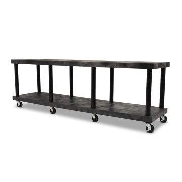 Structural Plastics KT9624B 96" x 24" Modular-Kart™ Solid Top Utility Cart -Base Unit with Casters