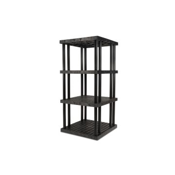Structural Plastics S3636x4 36" x 36" DuraShelf® Grid Top Shelving 4 Shelf Unit