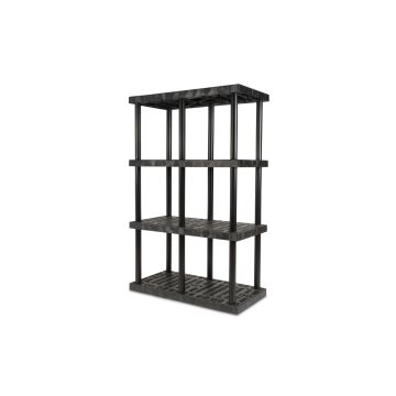 Structural Plastics S4824x4 48" x 24" DuraShelf® Grid Top Shelving 4 Shelf Unit
