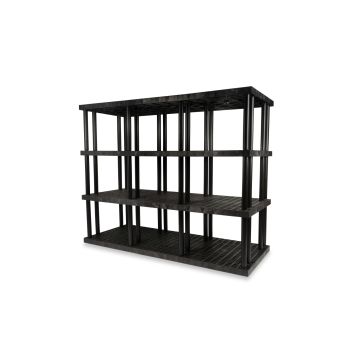 Structural Plastics S9636x4 96" x 36" DuraShelf® Grid Top Shelving 4 Shelf Unit