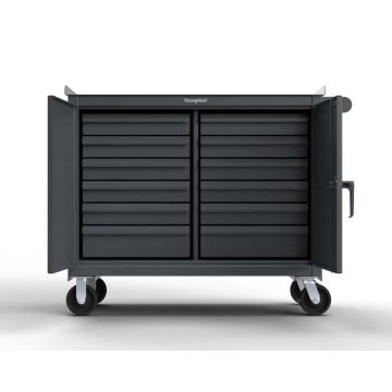 Strong Hold 4-TC-240-12/5DB Extreme Duty 12 GA Mobile Tool Cart with 7 GA Steel Top, 12 Half-Width Drawers, 48x24x44 in
