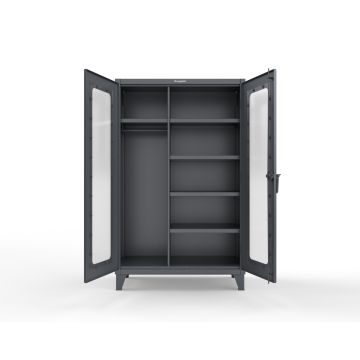 Strong Hold 46-LD-W-245 Extreme Duty 12 GA Clear View Uniform Cabinet with 5 Shelves, 48x24x78 in