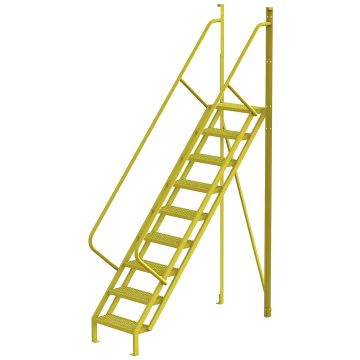 Tri-Arc UCL5009246 - 9  Step U-Design 50&deg; Incline Stairs for Crossover Platforms with Perforated Treads